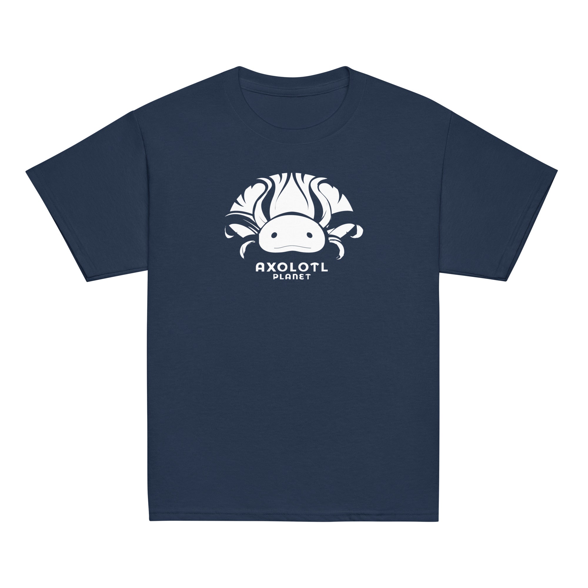 Axolotl Planet Logo (White) axolotl Youth T-Shirt mockup