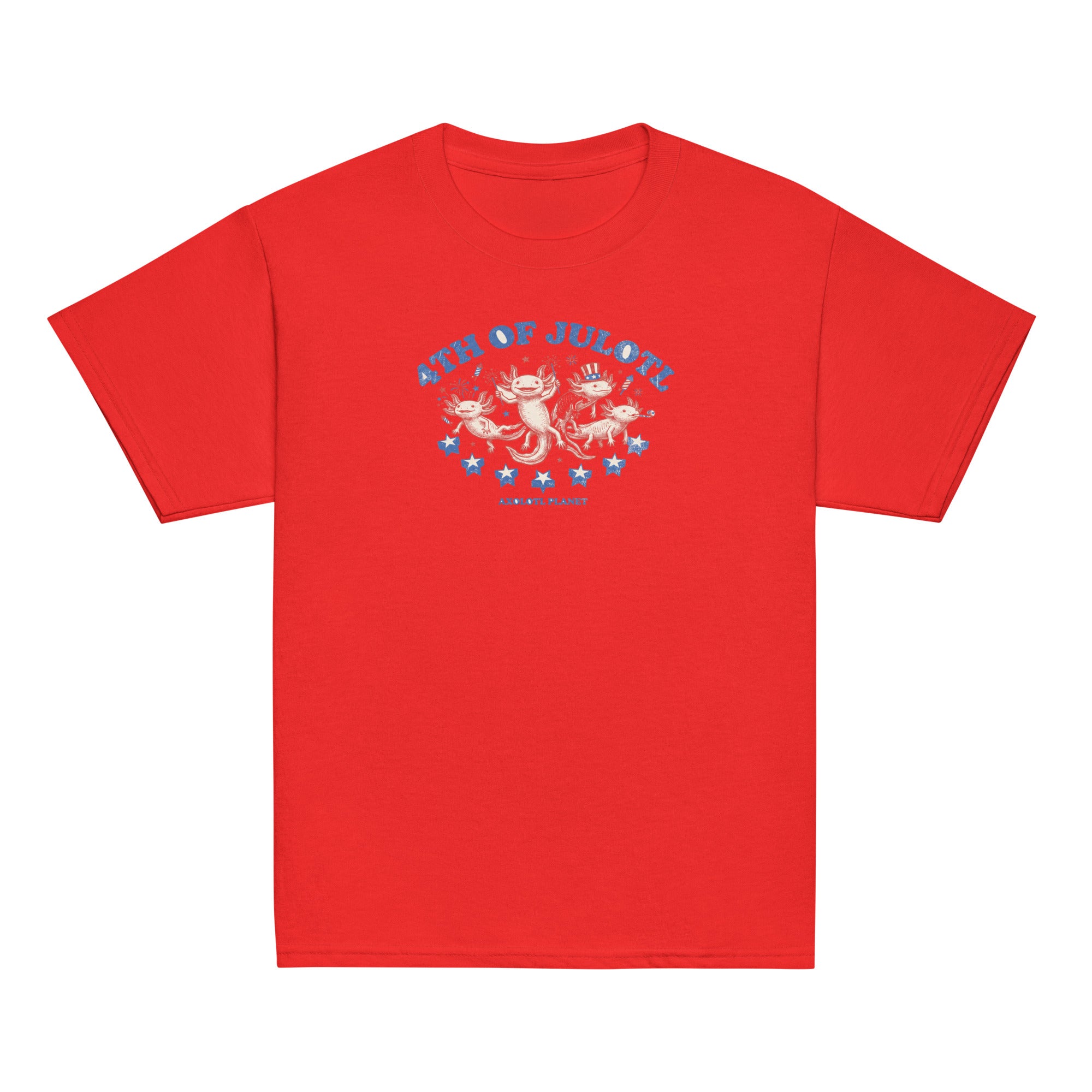 4th of Julotl Parade axolotl Youth T-Shirt mockup
