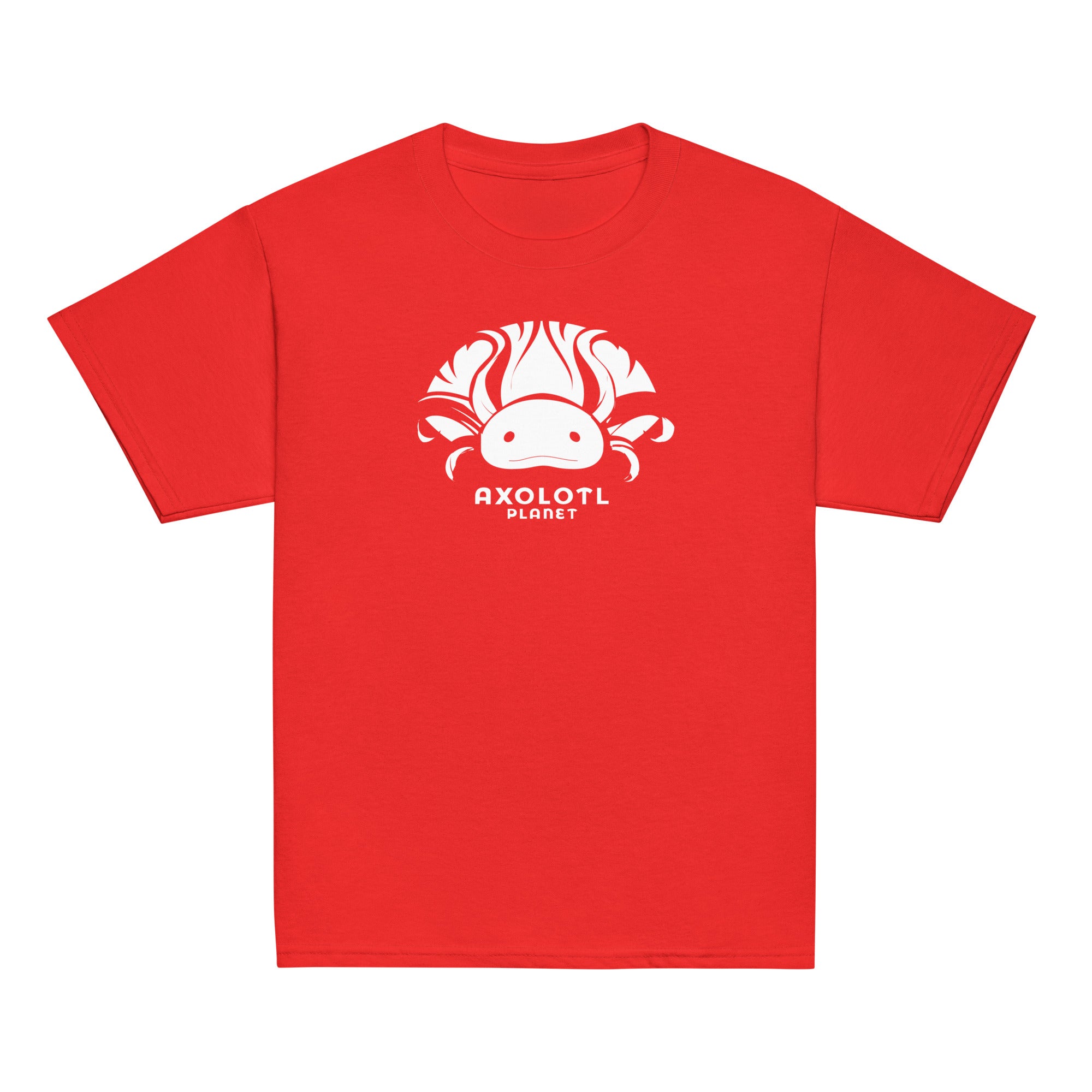 Axolotl Planet Logo (White) axolotl Youth T-Shirt mockup