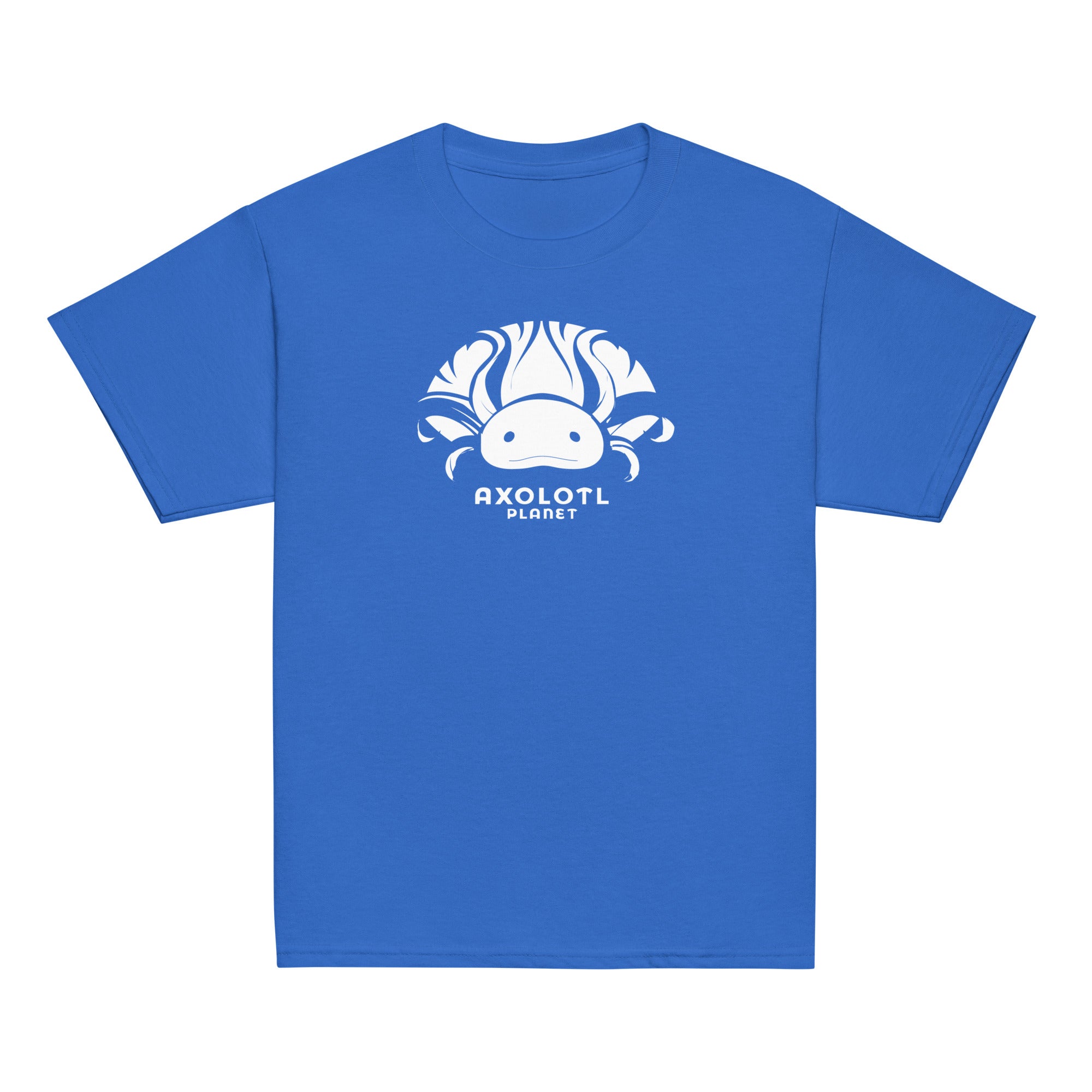 Axolotl Planet Logo (White) axolotl Youth T-Shirt mockup