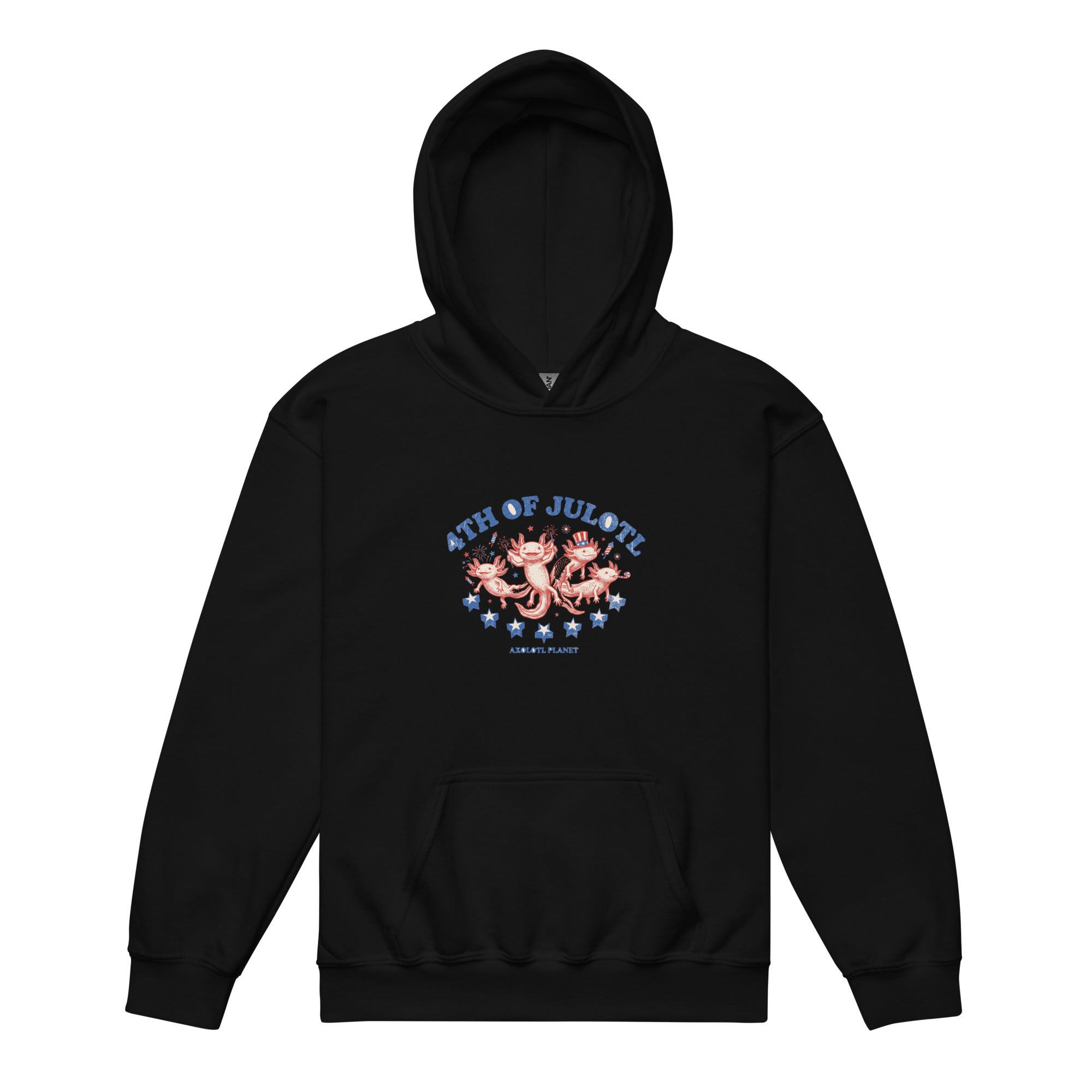 4th of Julotl Parade axolotl Youth Hoodie mockup