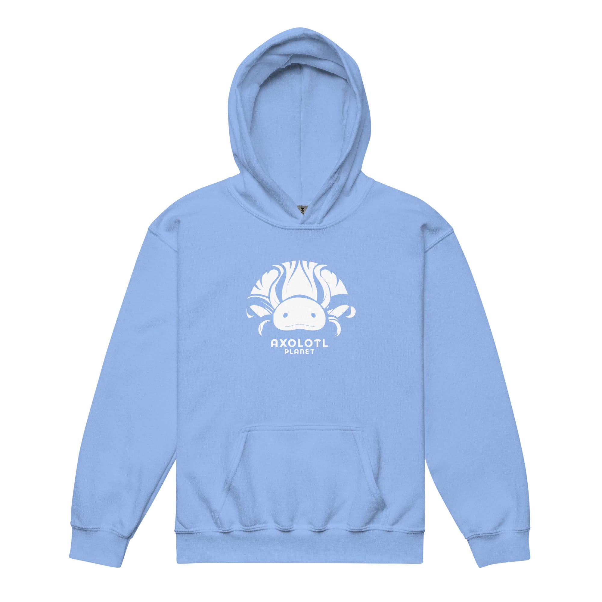 Axolotl Planet Logo (White) axolotl Youth Hoodie mockup