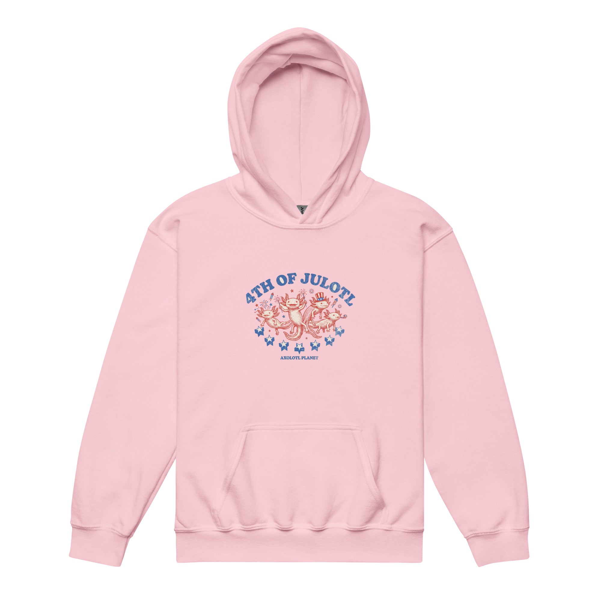 4th of Julotl Parade axolotl Youth Hoodie mockup