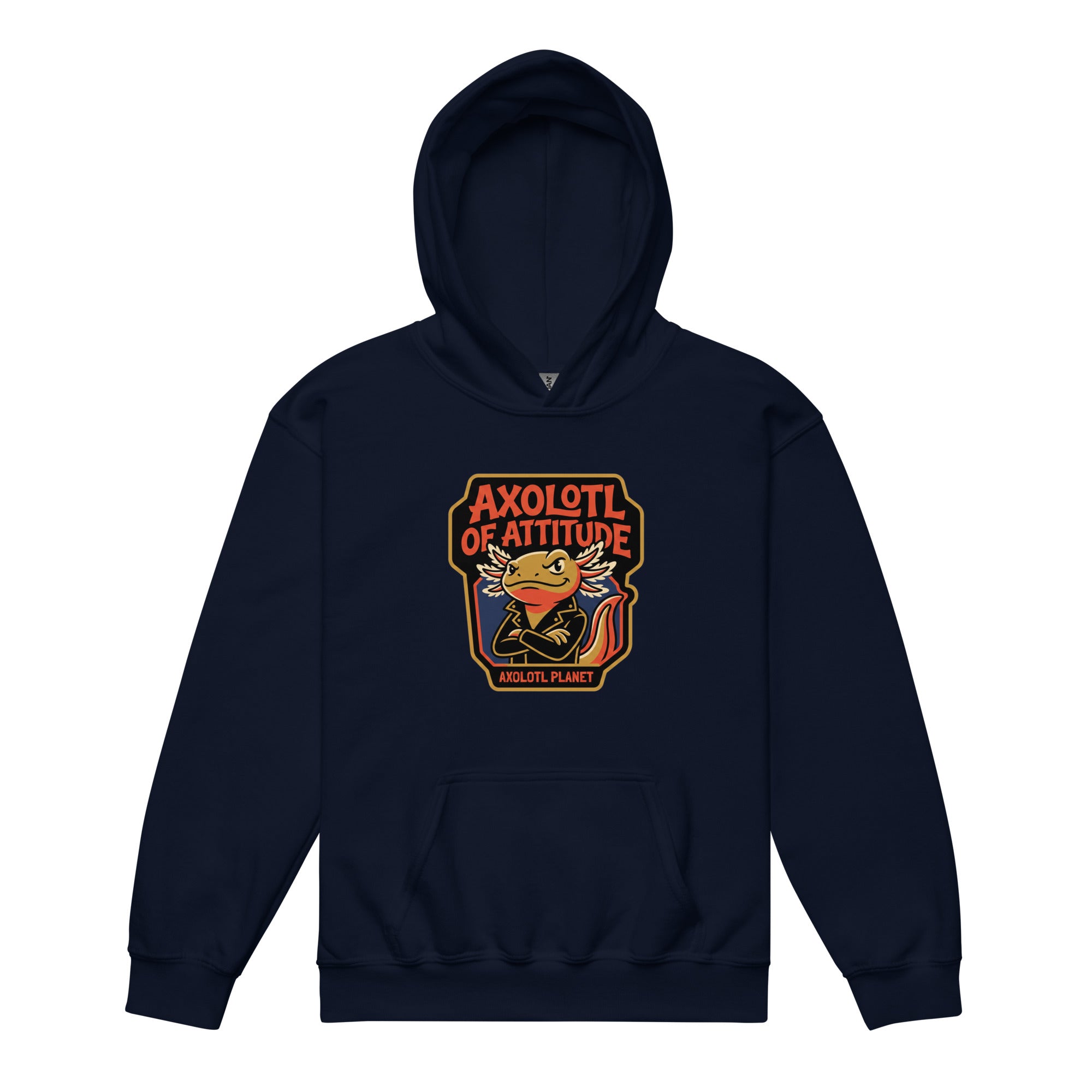 Axolotl of Attitude axolotl Youth Hoodie mockup