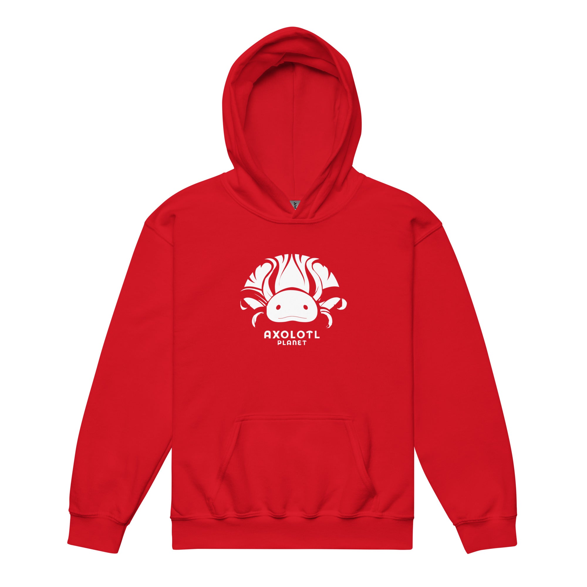Axolotl Planet Logo (White) axolotl Youth Hoodie mockup
