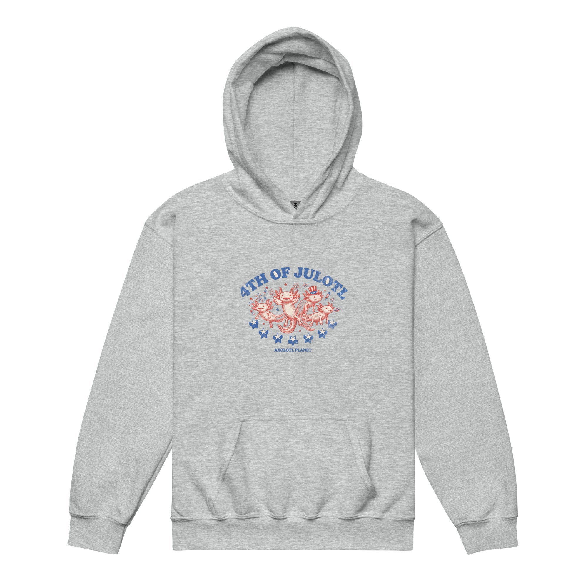 4th of Julotl Parade axolotl Youth Hoodie mockup