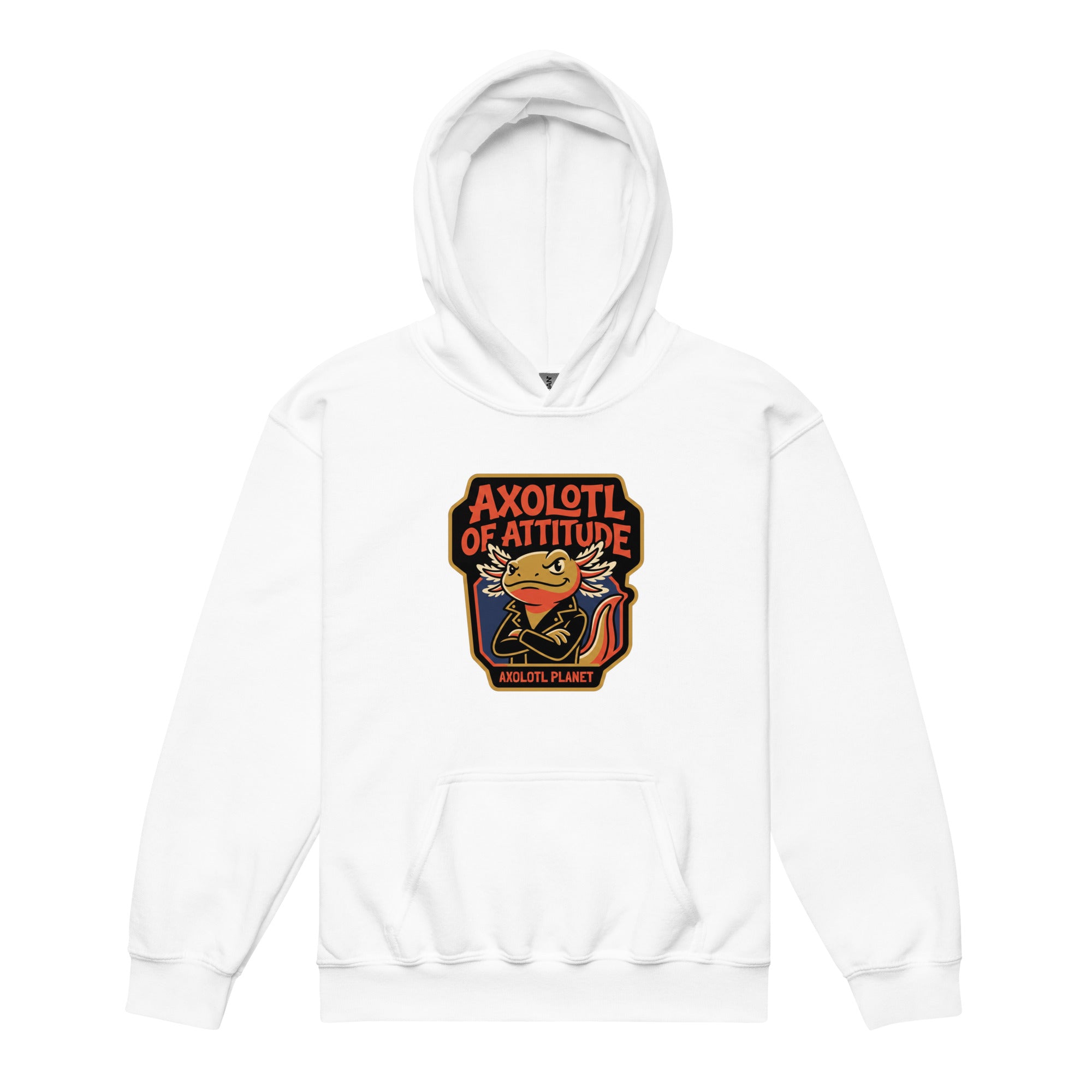 Axolotl of Attitude axolotl Youth Hoodie mockup